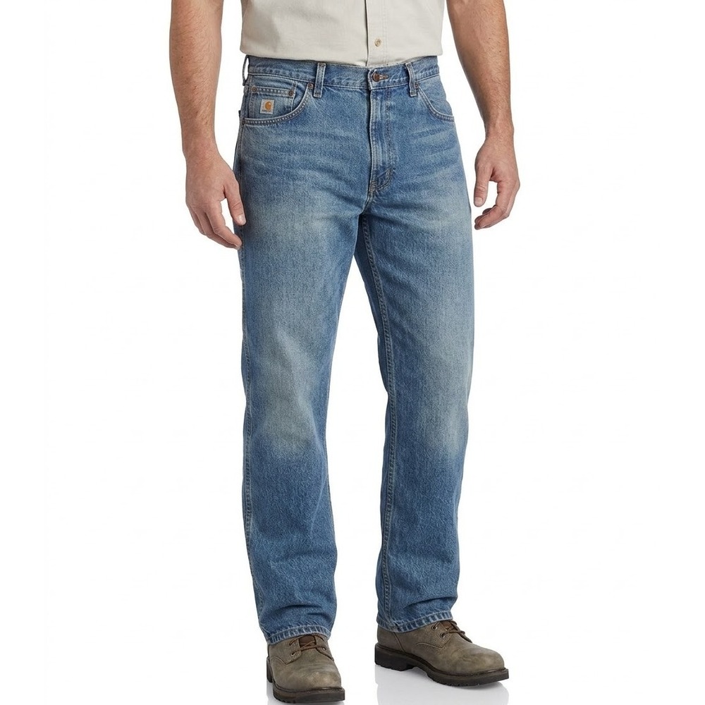 Carhartt FR Flame Resistant Jeans Mens 38x32 Blue Straight Leg Workwear FRB100